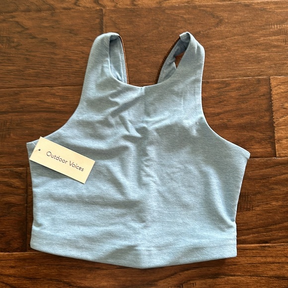 Outdoor Voices Venus Crop Top Morning Blue/Chocolate - Picture 4 of 8